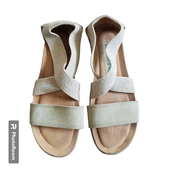 Bionatura Shoes - Bionatura Sandals Size 9 Italy Suede Green and Beige Size 9US 40Euro Memory Foam